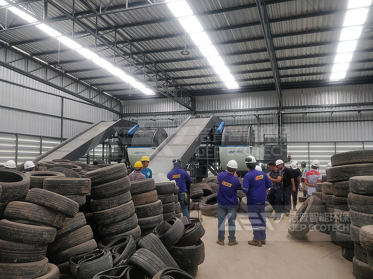 廢舊輪胎做替代燃料現(xiàn)場(chǎng)