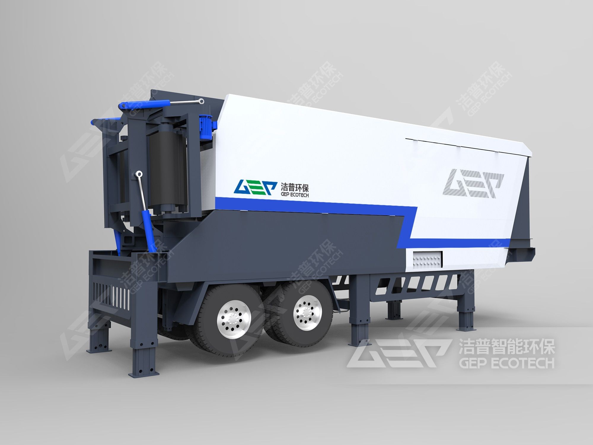 移動固廢垃圾破碎機